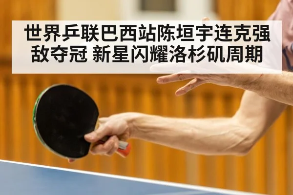 世界乒联巴西站陈垣宇连克强敌夺冠 新星闪耀洛杉矶周期